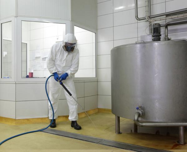 Industrial and factory cleaning of equipment and machinery